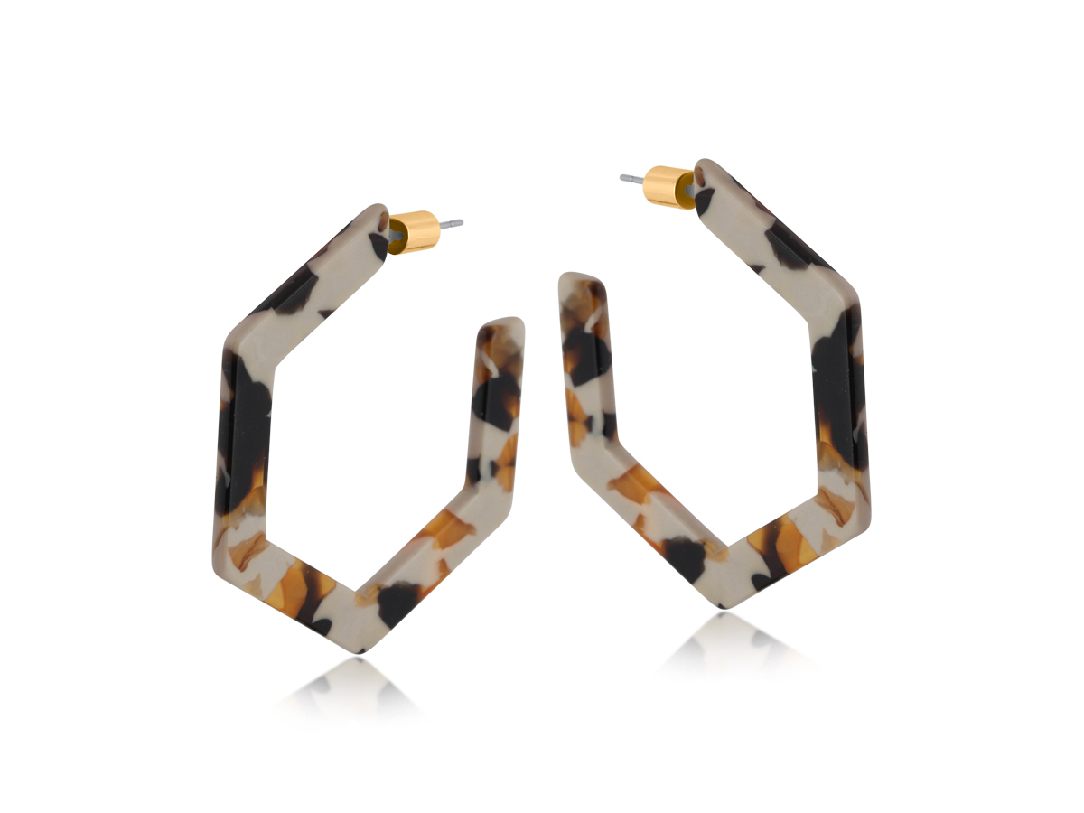 Picture of CAPPUCCINO BROWN KATHRYN RESIN HEXAGON STATEMENT H