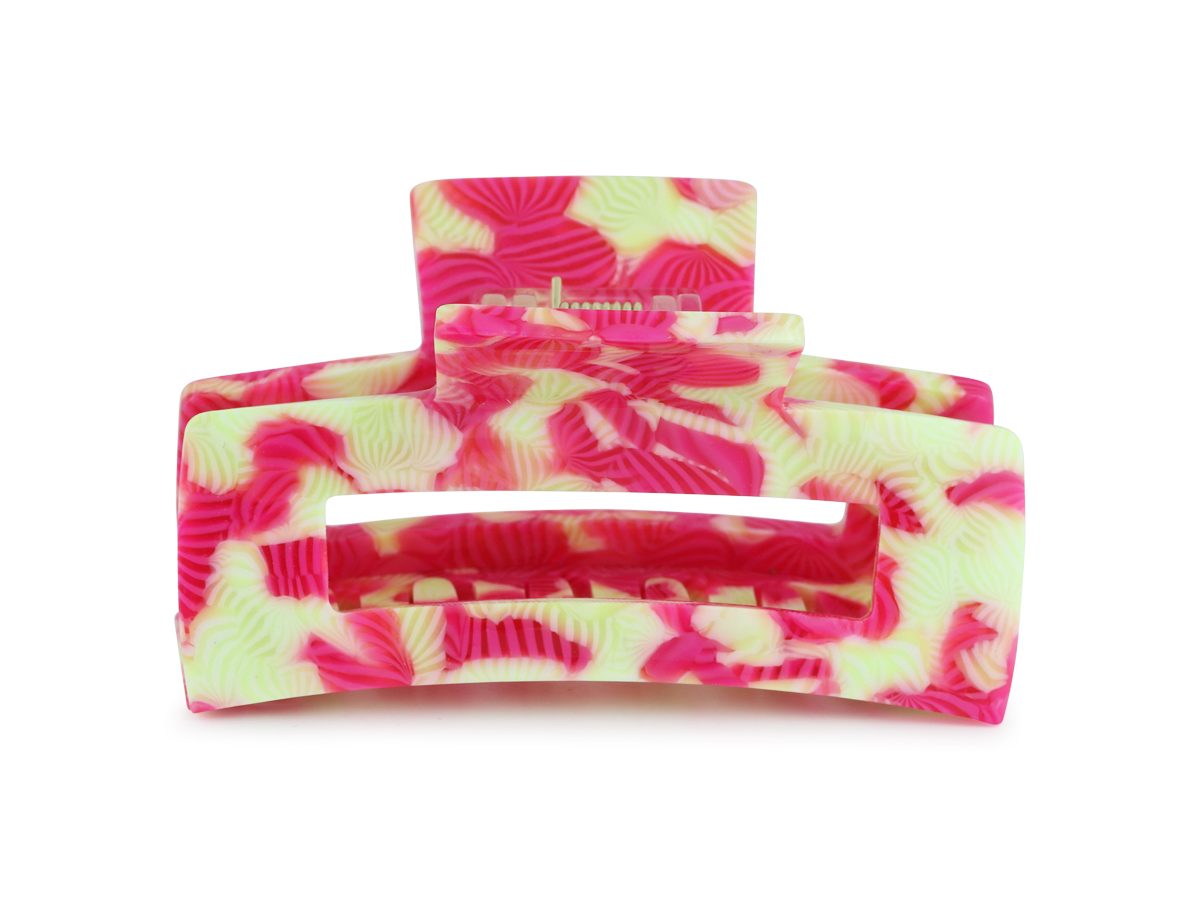 Picture of YELLOW PINK  EMMA BULLDOG HAIRCLIP
