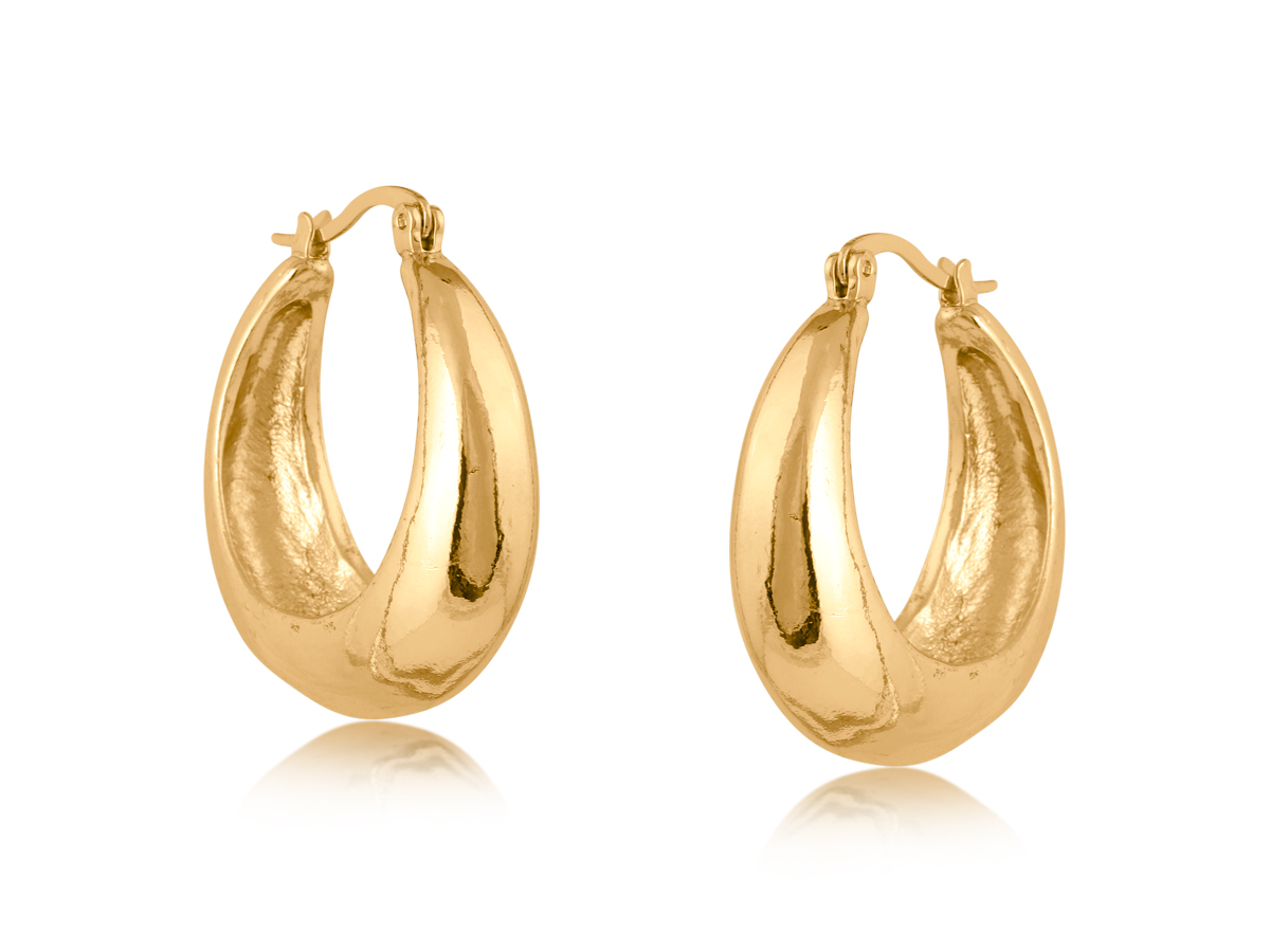 Picture of GOLD  SOPHIA ORAGANIC SHAPE HOOP EARRINGS