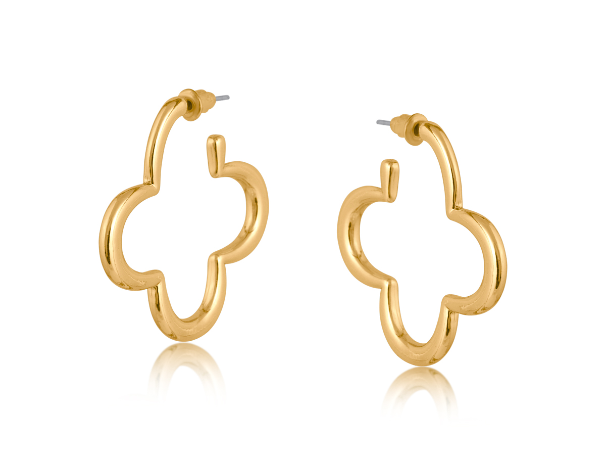 Picture of GOLD  CARMEN FLORAL SHAPE METAL EARRINGS