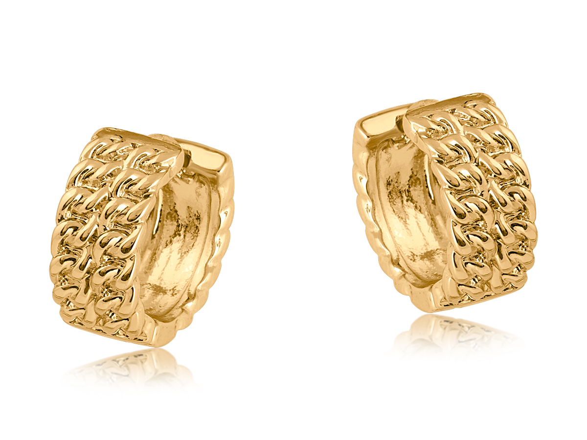Picture of GOLD  SONYA INTRICATE ROPE HOOP EARRINGS