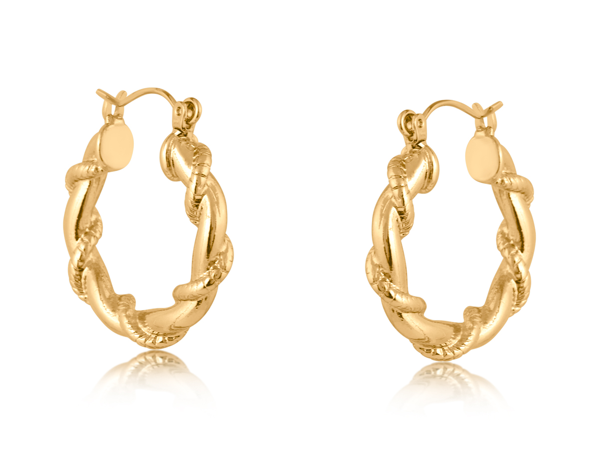Picture of GOLD  SIMONA ROPE HOOP EARRINGS
