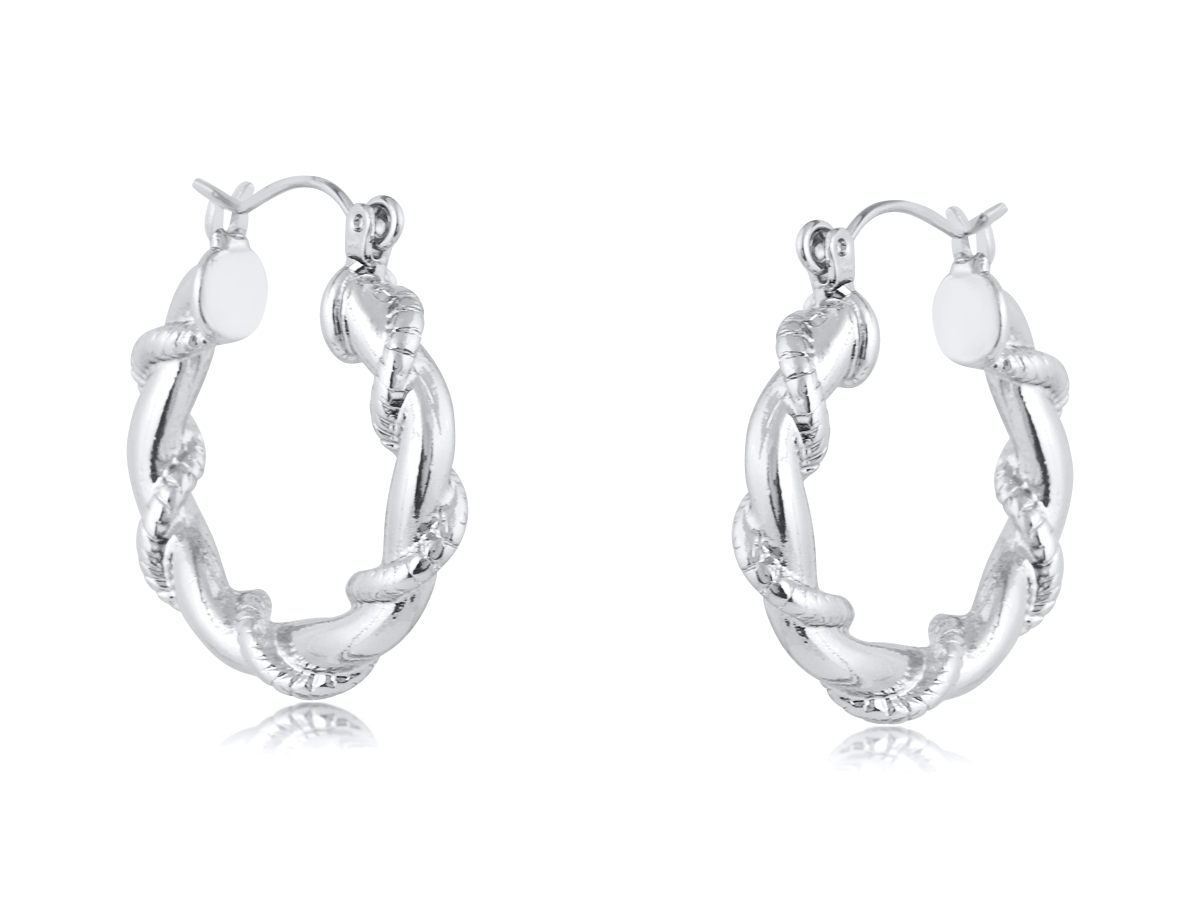 Picture of SILVER  SIMONA ROPE HOOP EARRINGS