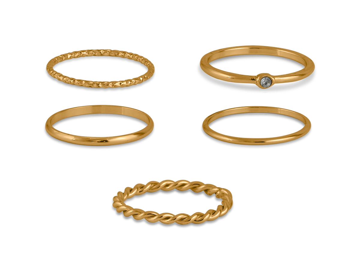 Picture of GOLD  ATHENA SET OF DELICATE RINGS