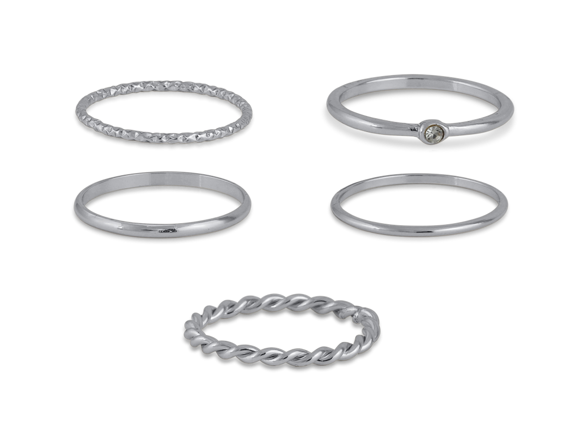Picture of SILVER  ATHENA SET OF DELICATE RINGS