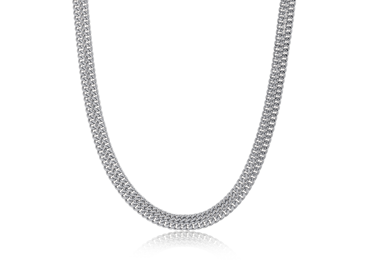 Picture of SILVER  MARTA TWO LAYERED CHAIN NECKLACE