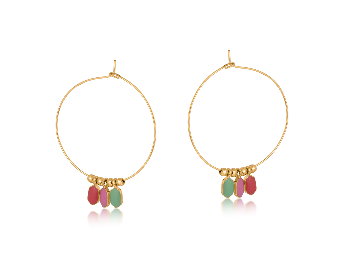 Picture of MULTI CARINE DROP HOOP EARRINGS