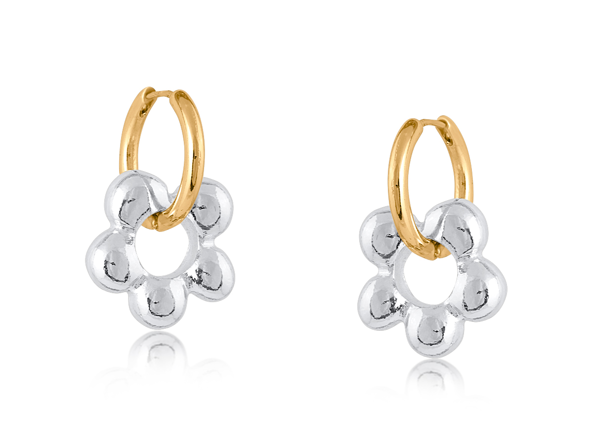 Picture of SILVER FLOWER SAKURA DAISY EARRINGS
