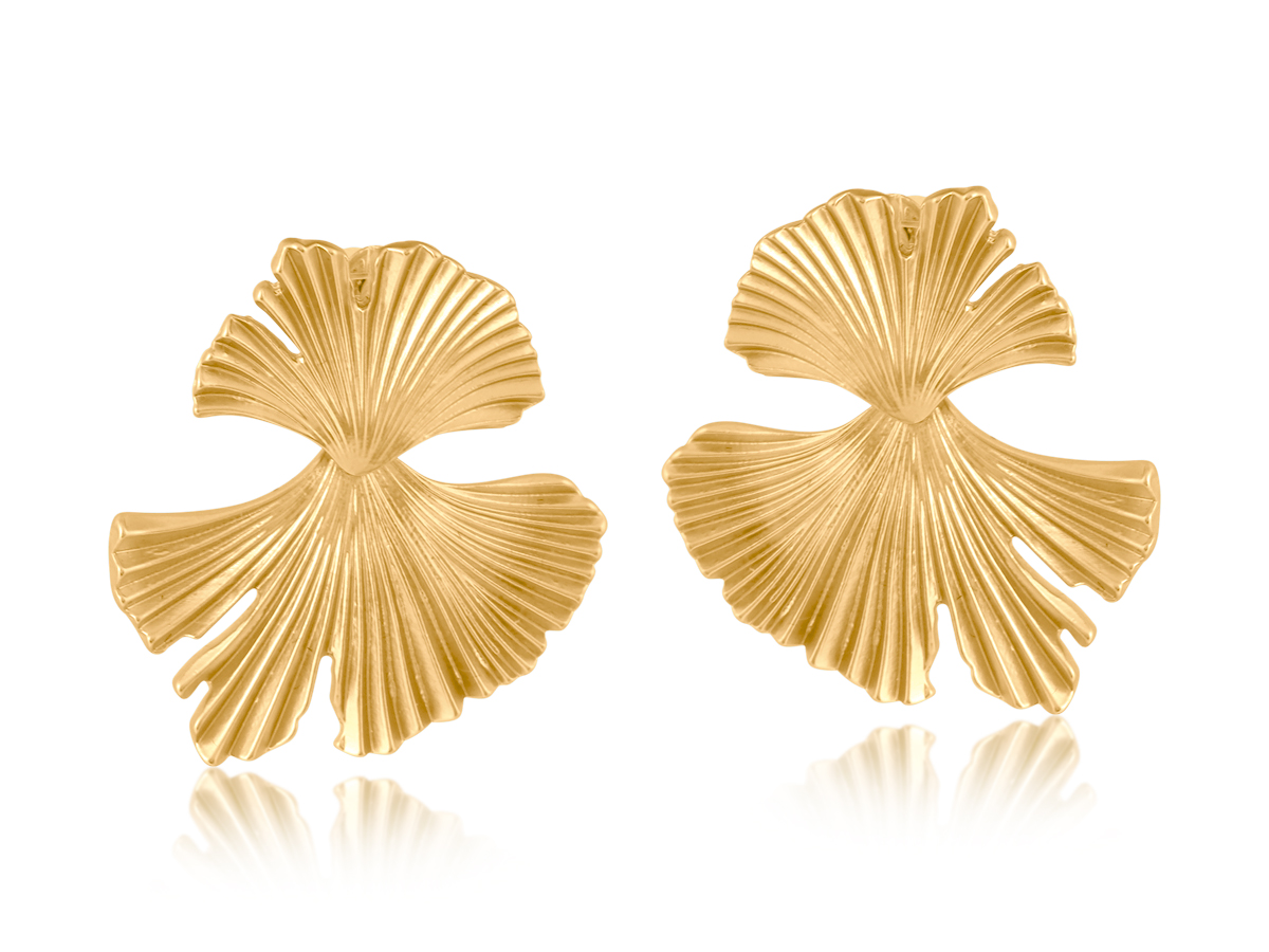 Picture of GOLD JULIA GYNKO LEAF DANGLE EARRINGS