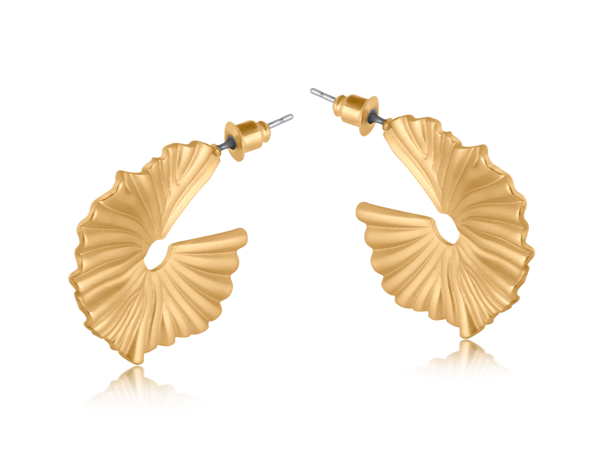 Picture of GOLD JULIA GYNKO LEAF HOOP EARRINGS