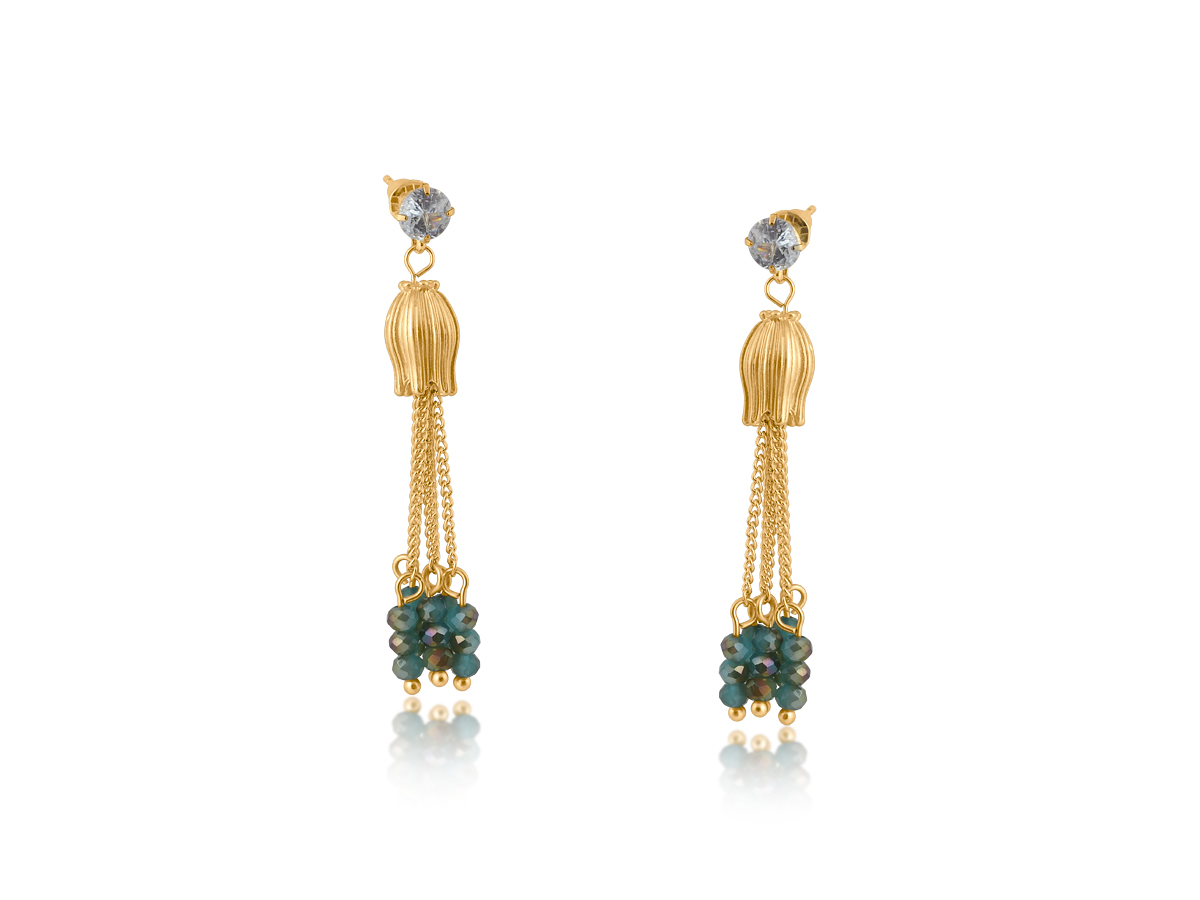 Picture of GOLD SACHA TULIP DANGLE EARRINGS