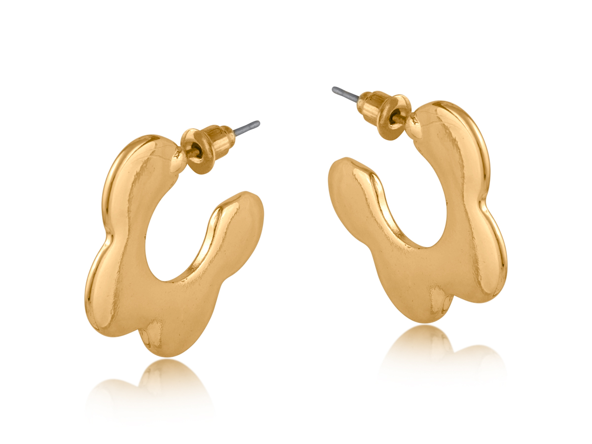 Picture of GOLD CAMILLE SQUIGGLE HOOP EARRINGS