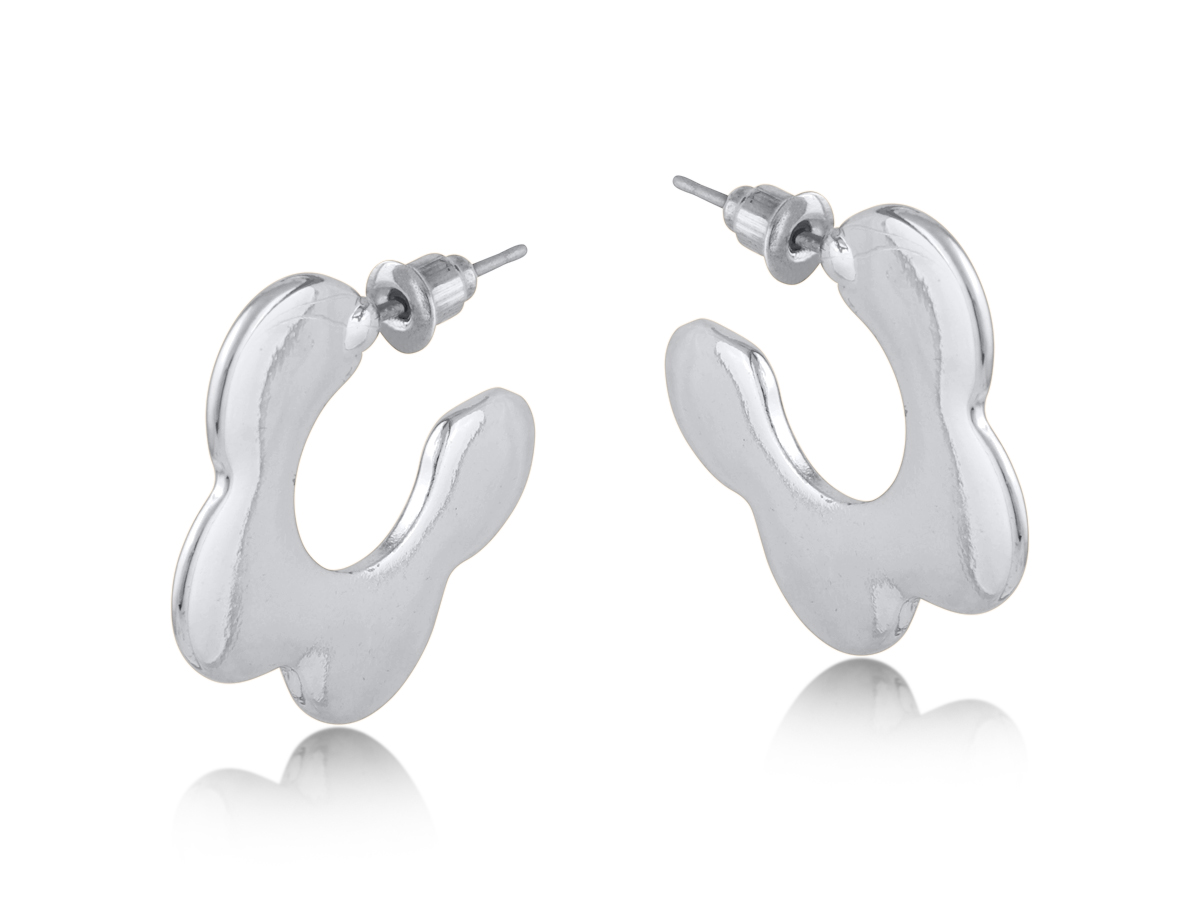 Picture of SILVER  CAMILLE SQUIGGLE HOOP EARRINGS
