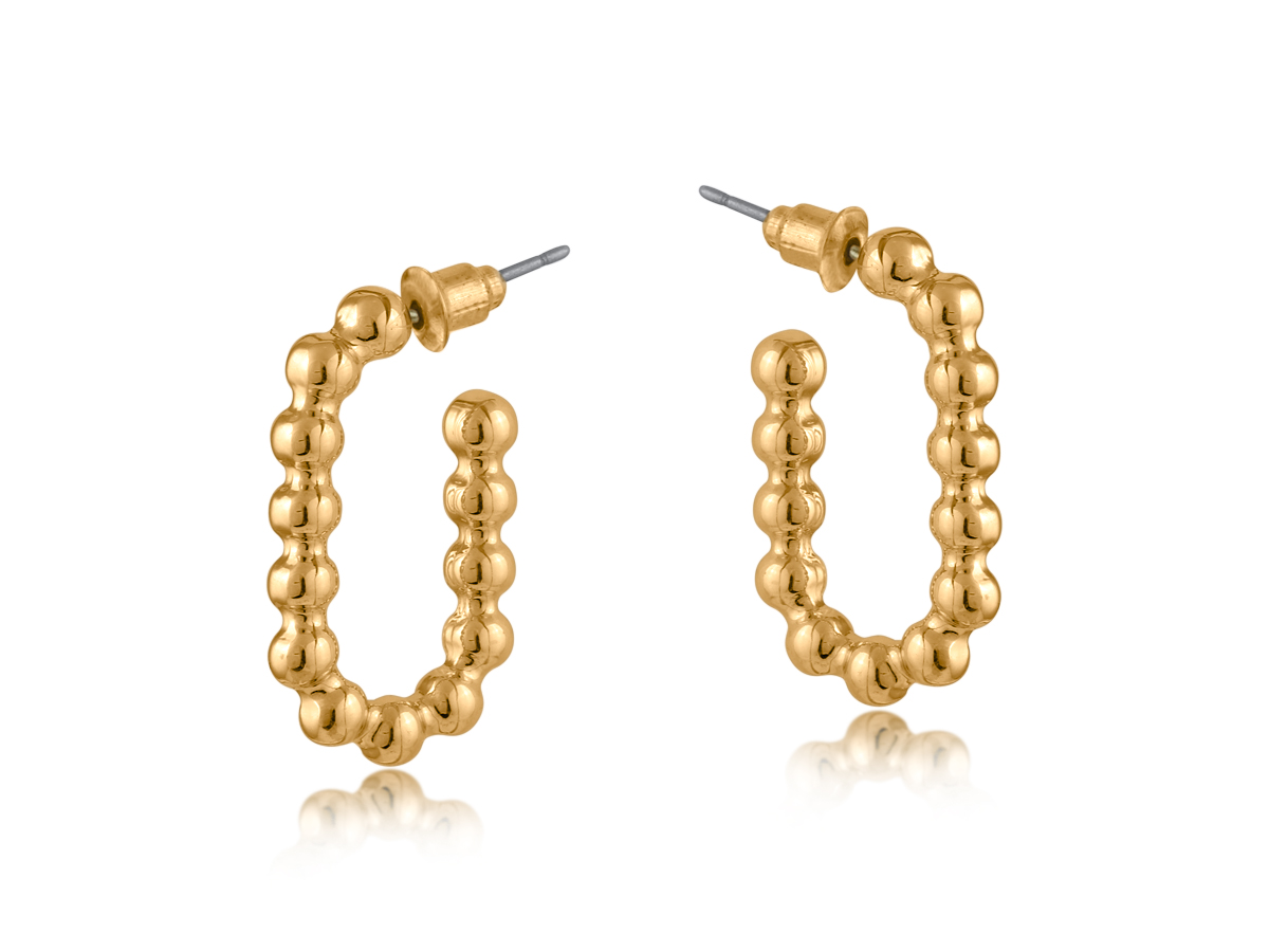 Picture of GOLD LAYLA DOTTED OVAL SHAPE EARRINGS