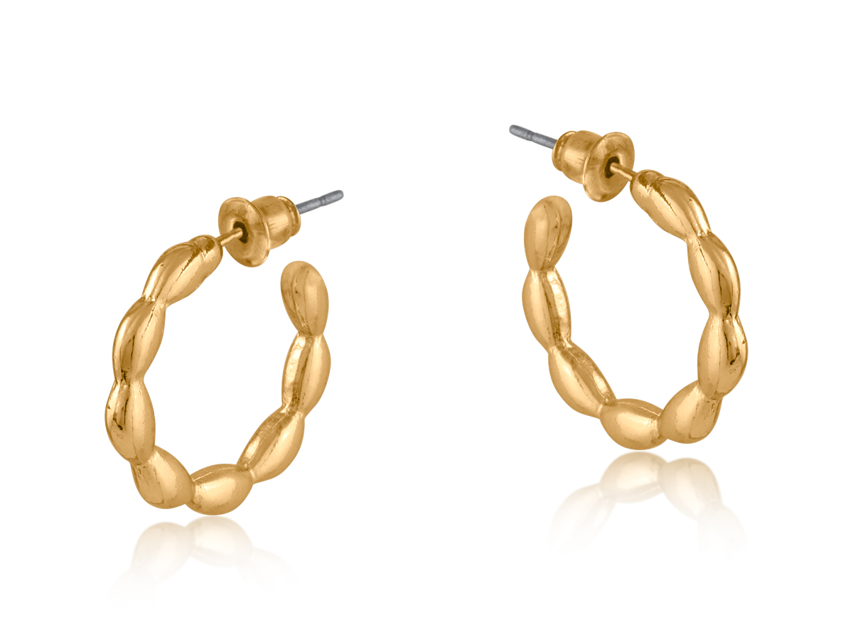 Picture of GOLD LAYLA DOTTED HOOP EARRINGS