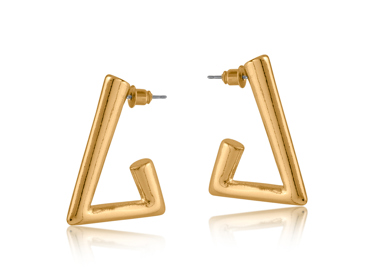 Picture of GOLD SAMANTHA TRIANGLE TUBE EARRINGS