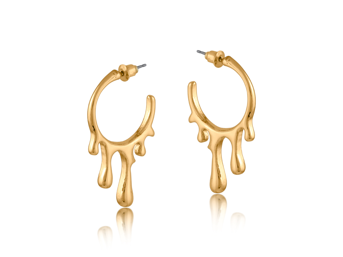 Picture of GOLD AMALIS PAINT DROP HOOP EARRINGS