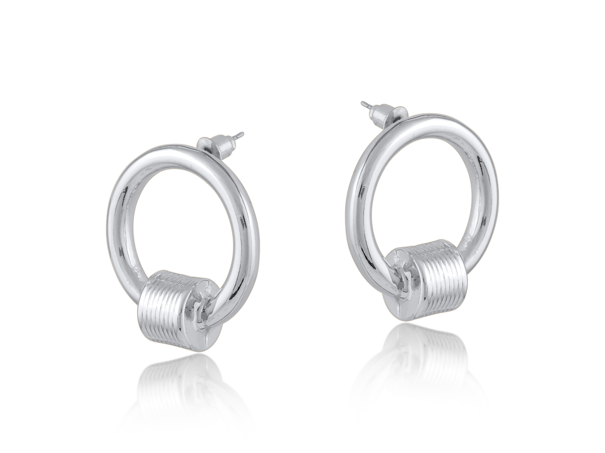 Picture of SILVER  FAY CIRCLE STUD EARRINGS