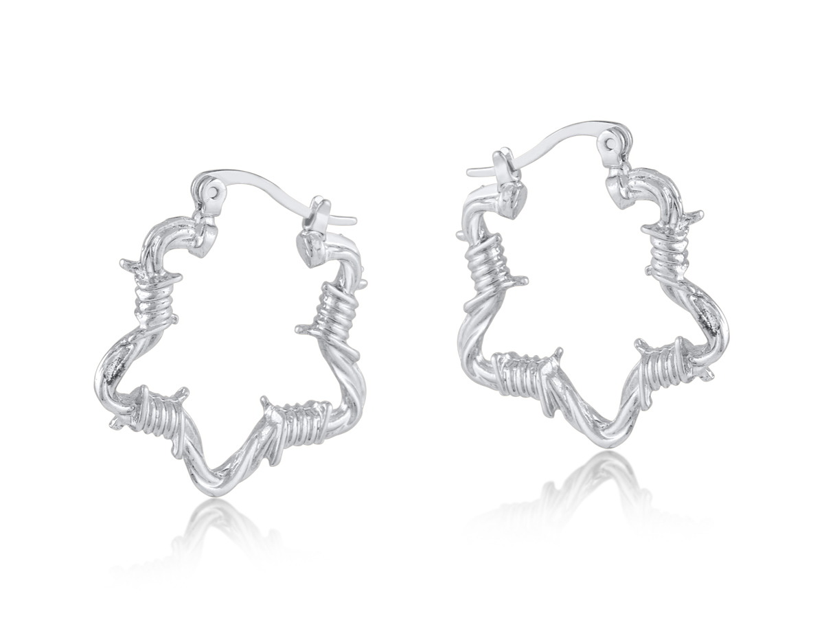 Picture of SILVER  SYLVANA BARBWIRE STAR EARRINGS