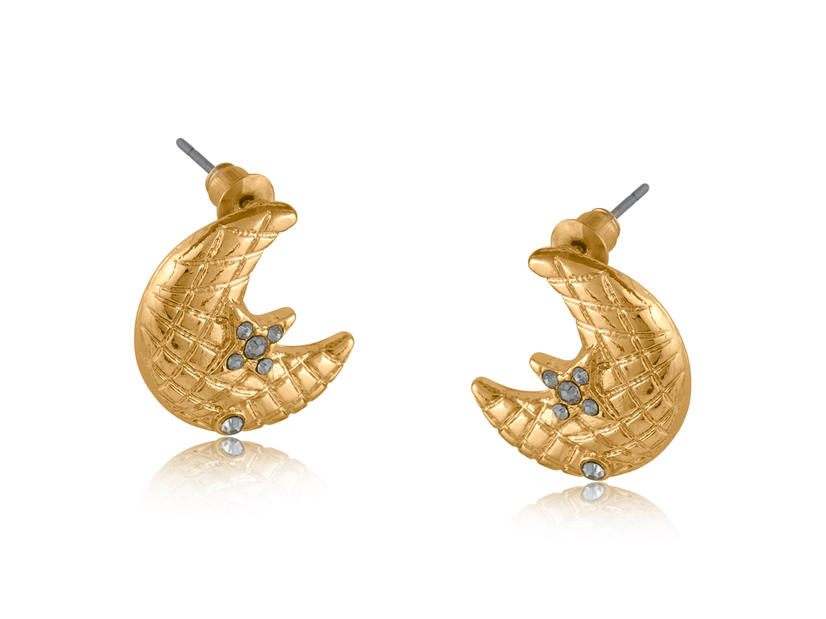 Picture of GOLD CELENA ORGANIC MOON PROFILE EARRINGS