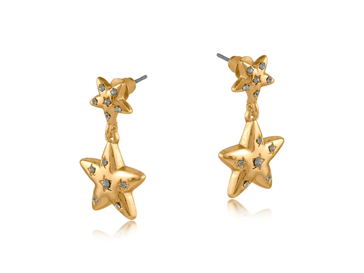 Picture of GOLD ESTELLE ORGANIC STAR PROFILE EARRINGS