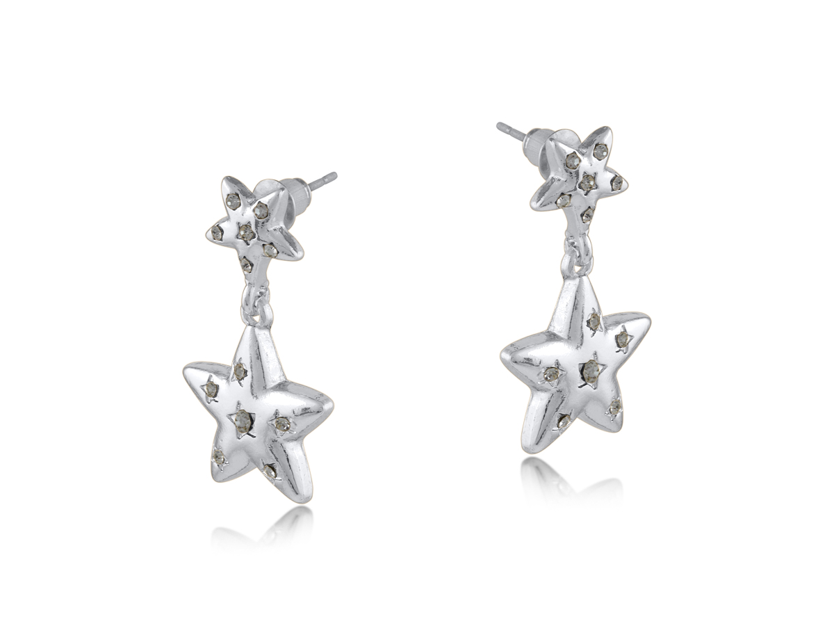Picture of SILVER  ESTELLE ORGANIC STAR PROFILE EARRINGS