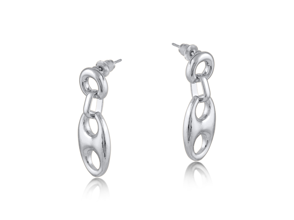 Picture of SILVER  SURPRISE ANCHOR CHAIN EARRINGS