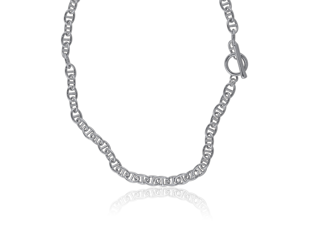 Picture of SILVER  SURPRISE ANCHOR CHAIN NECKLACE