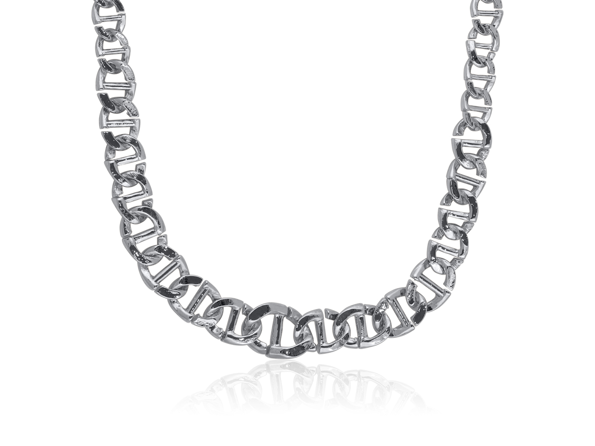 Picture of SILVER  SURPRISE ANCHOR STATEMENT CHAIN NECKLACE