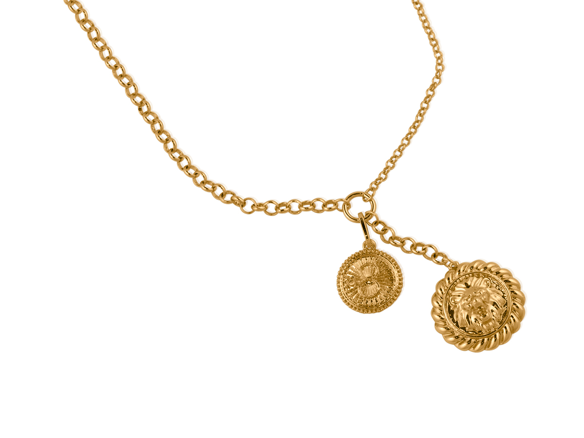 Picture of GOLD DIMTRA DUAL CHARM CHAIN NECKLACE