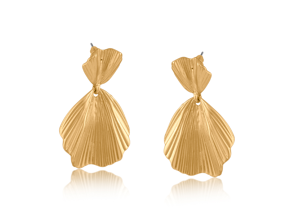 Picture of GOLD FREYA FAN DROP EARRINGS