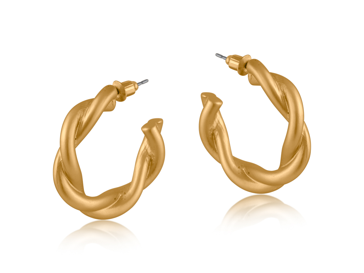 Picture of GOLD FREYA TWISTED ROPE EARRINGS