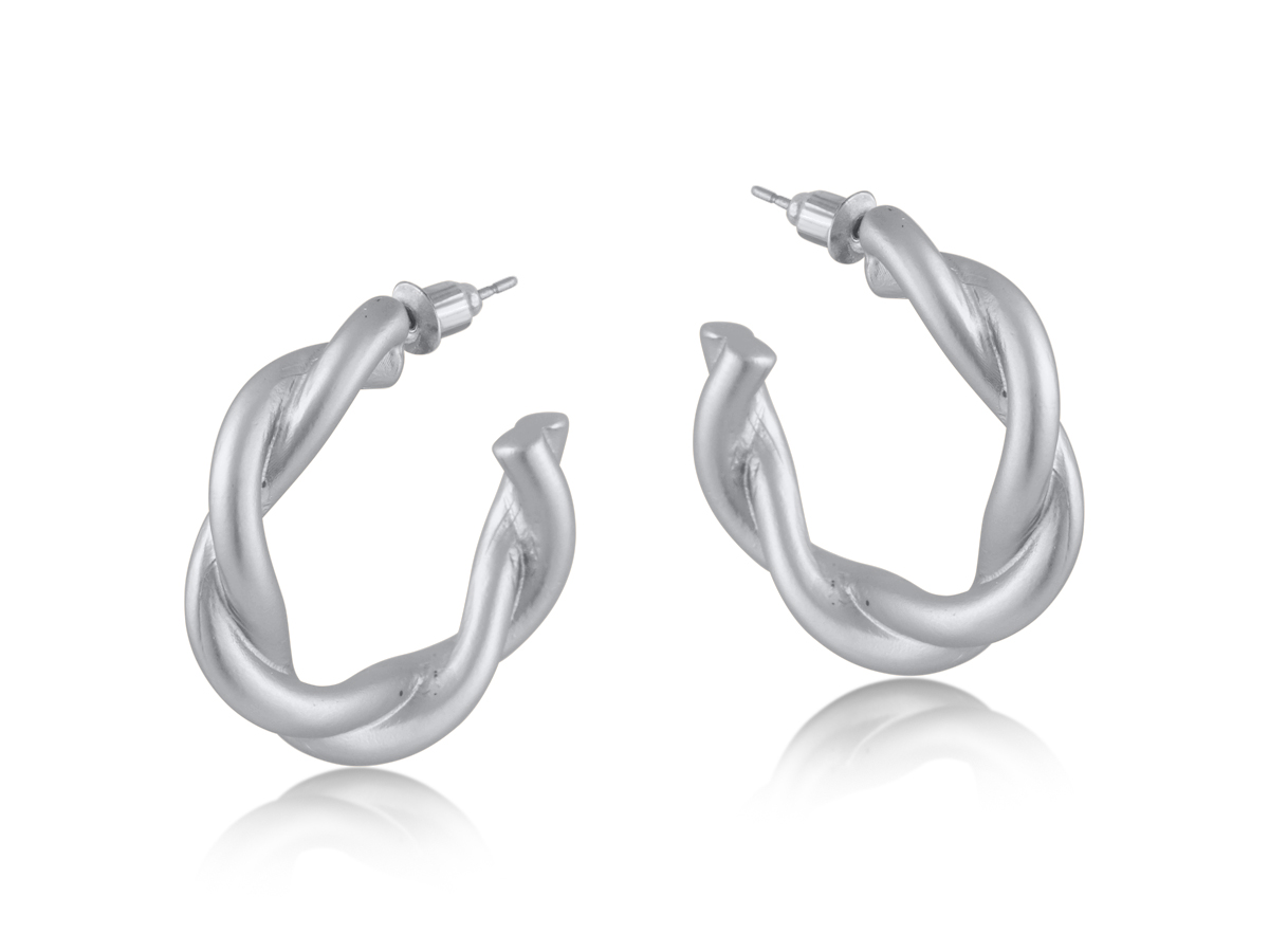 Picture of SILVER  FREYA TWISTED ROPE EARRINGS