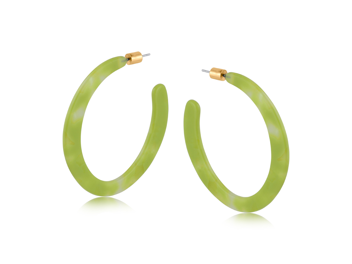 Picture of GREEN LIME OLEANDRE RESIN STATEMENT CUT OUT HOOP E