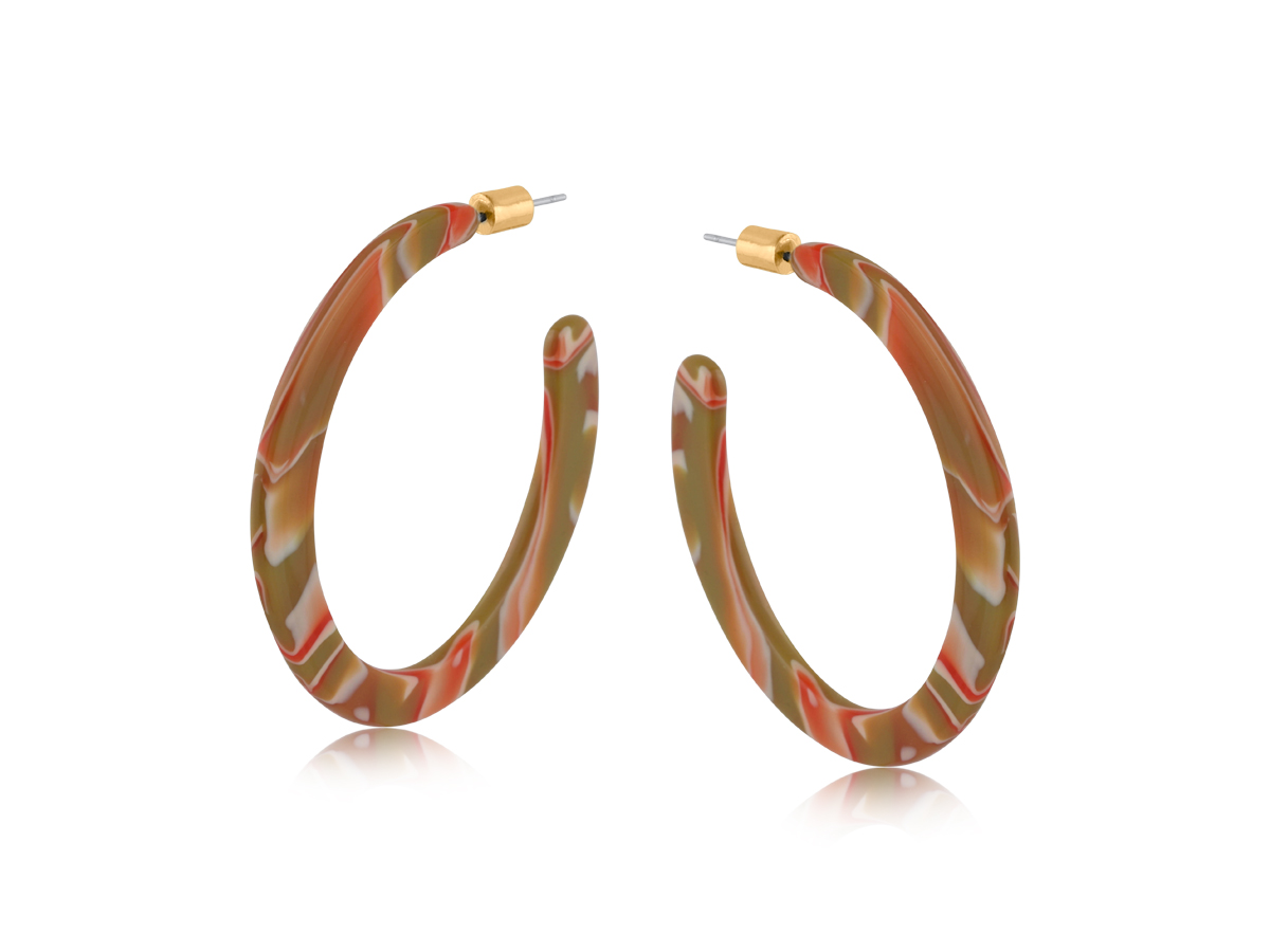 Picture of ORANGE KHAKI OLEANDRE RESIN STATEMENT CUT OUT HOOP
