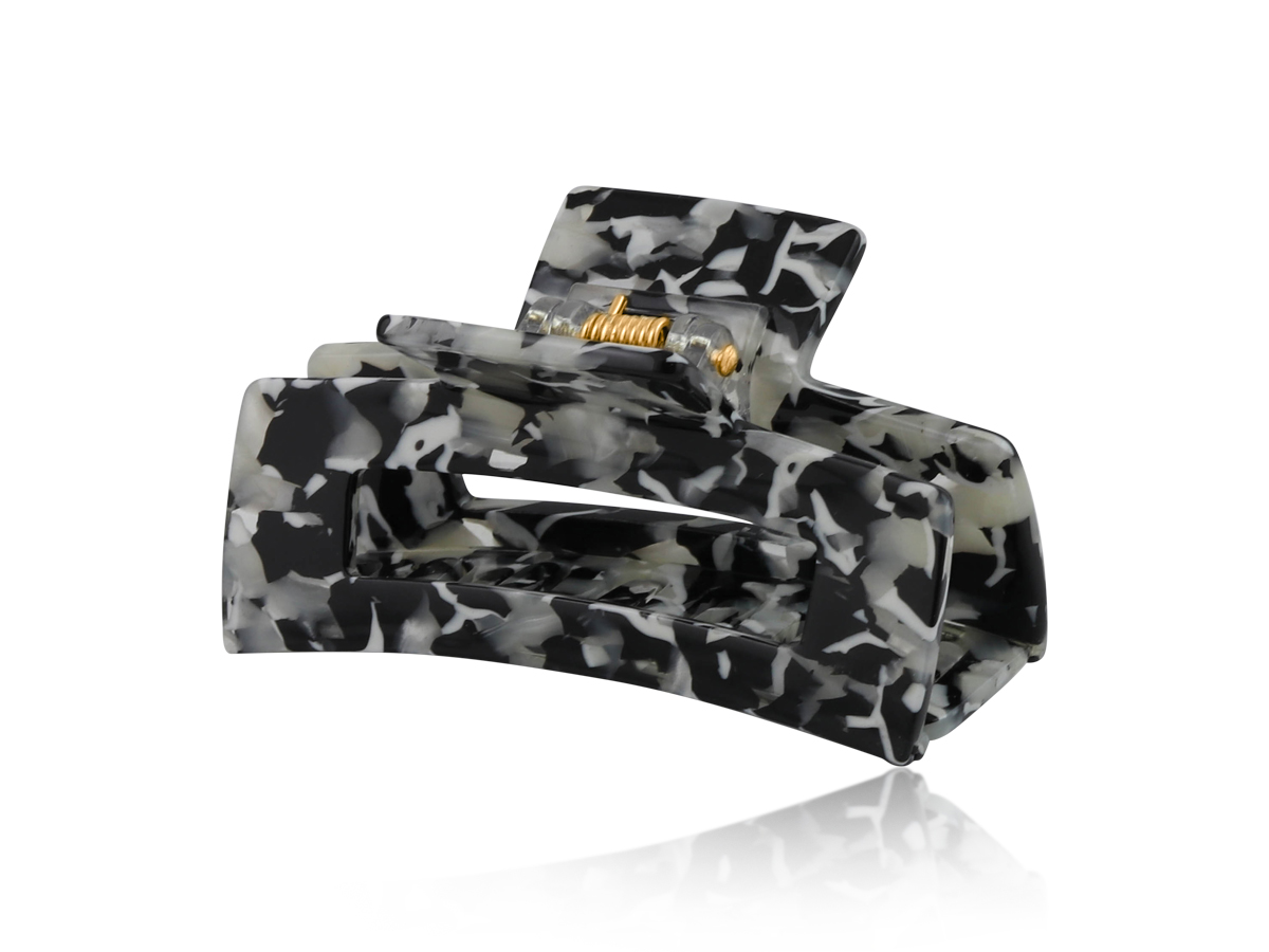 Picture of BLACK GREY WHITE  HORTENSE BULLDOG HAIRCLIP