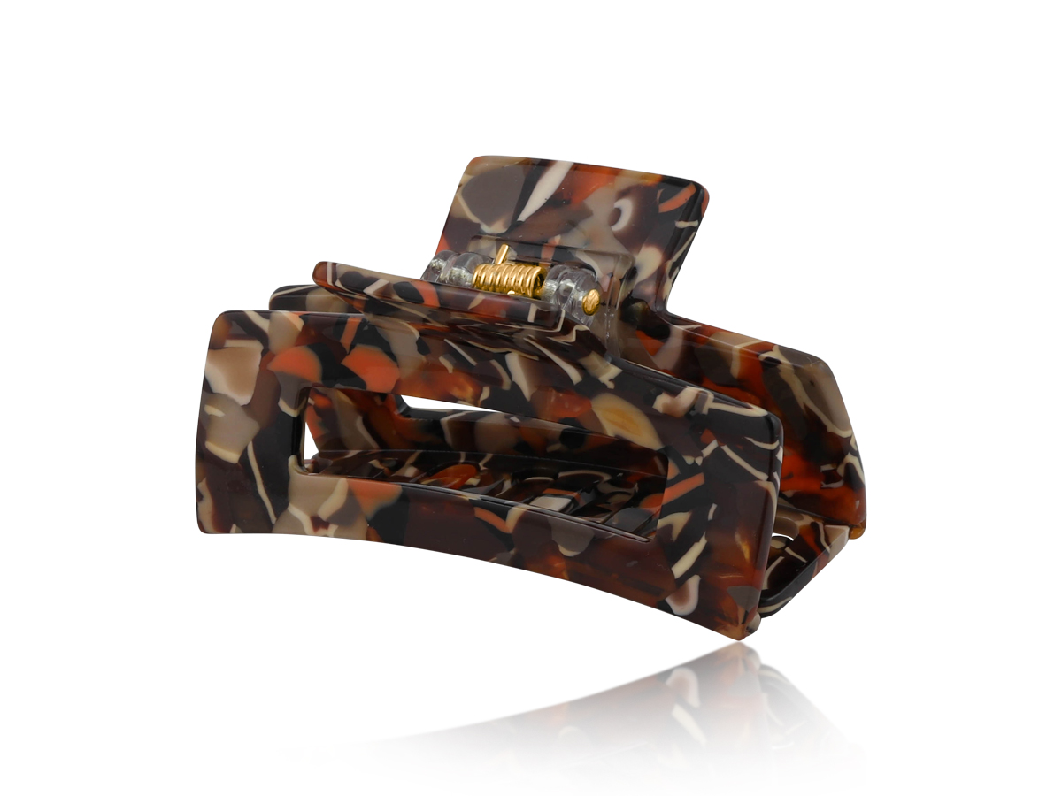 Picture of BLACK ORANGE TAUPE  HORTENSE BULLDOG HAIRCLIP