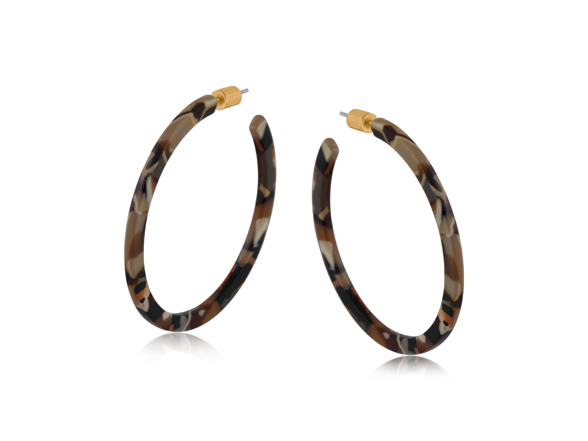 Picture of BLACK ORANGE TAUPE  HORTENSE RESIN STATEMENT HOOP