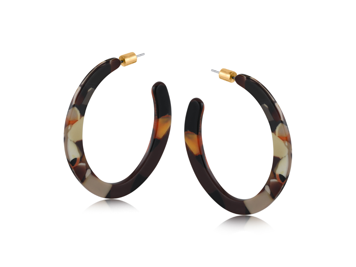 Picture of BLACK ORANGE TAUPE  HORTENSE RESIN STATEMENT CUT O
