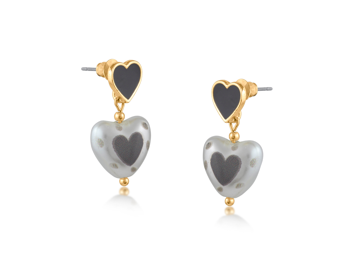 Picture of BLUE VLADISLAVA HEART PEARL EARRINGS