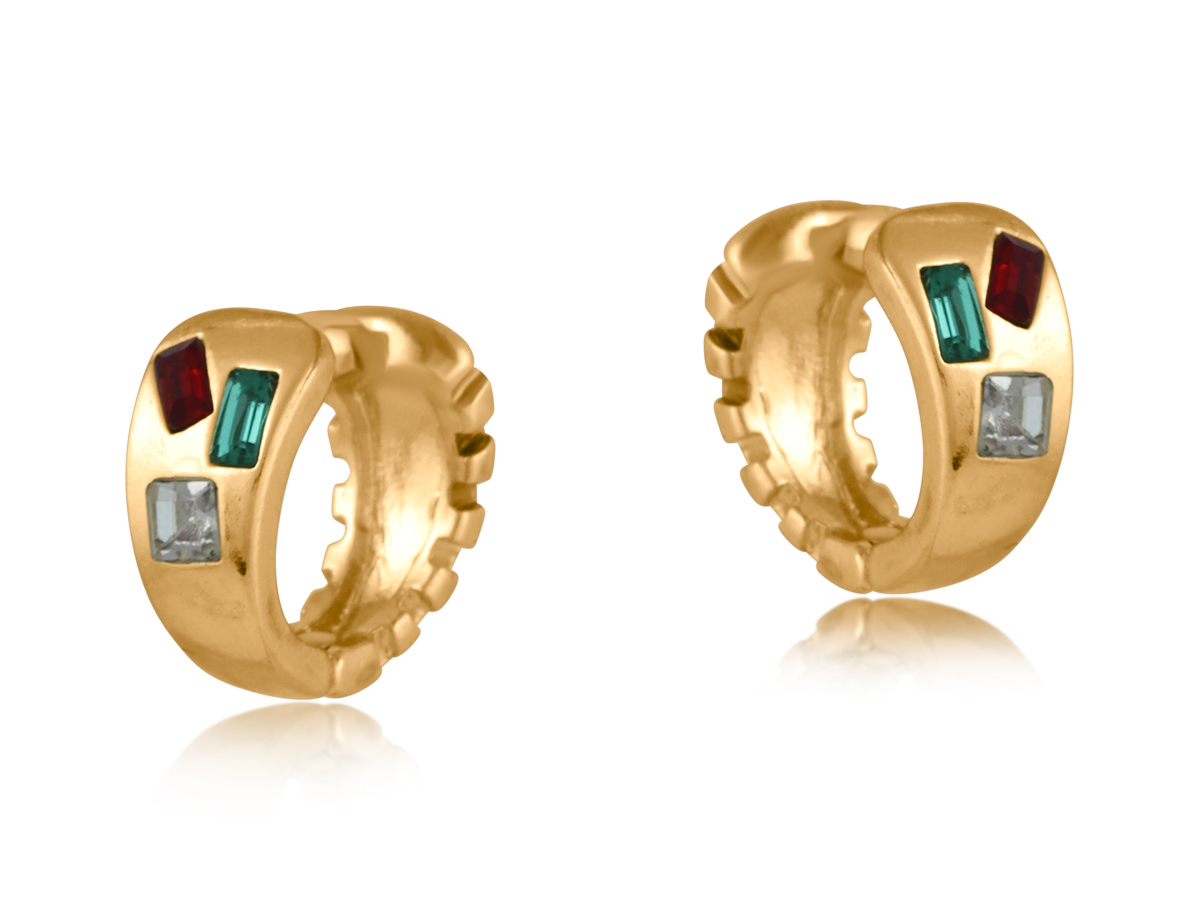Picture of GOLD KRASNOMIRA ENCRUSTED CLICK EARRINGS