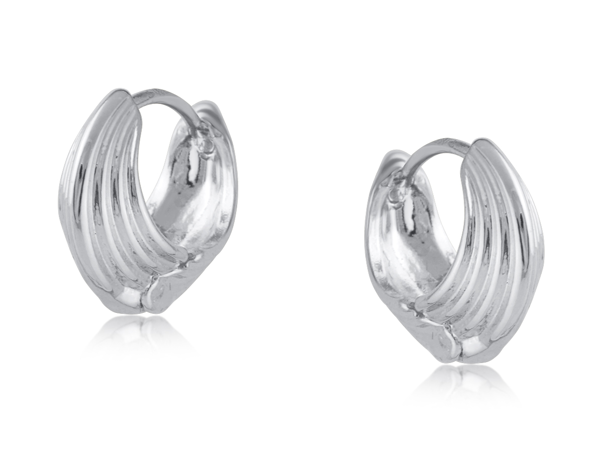 Picture of SILVER  ATHENA SMALL HUGGIE EARRINGS