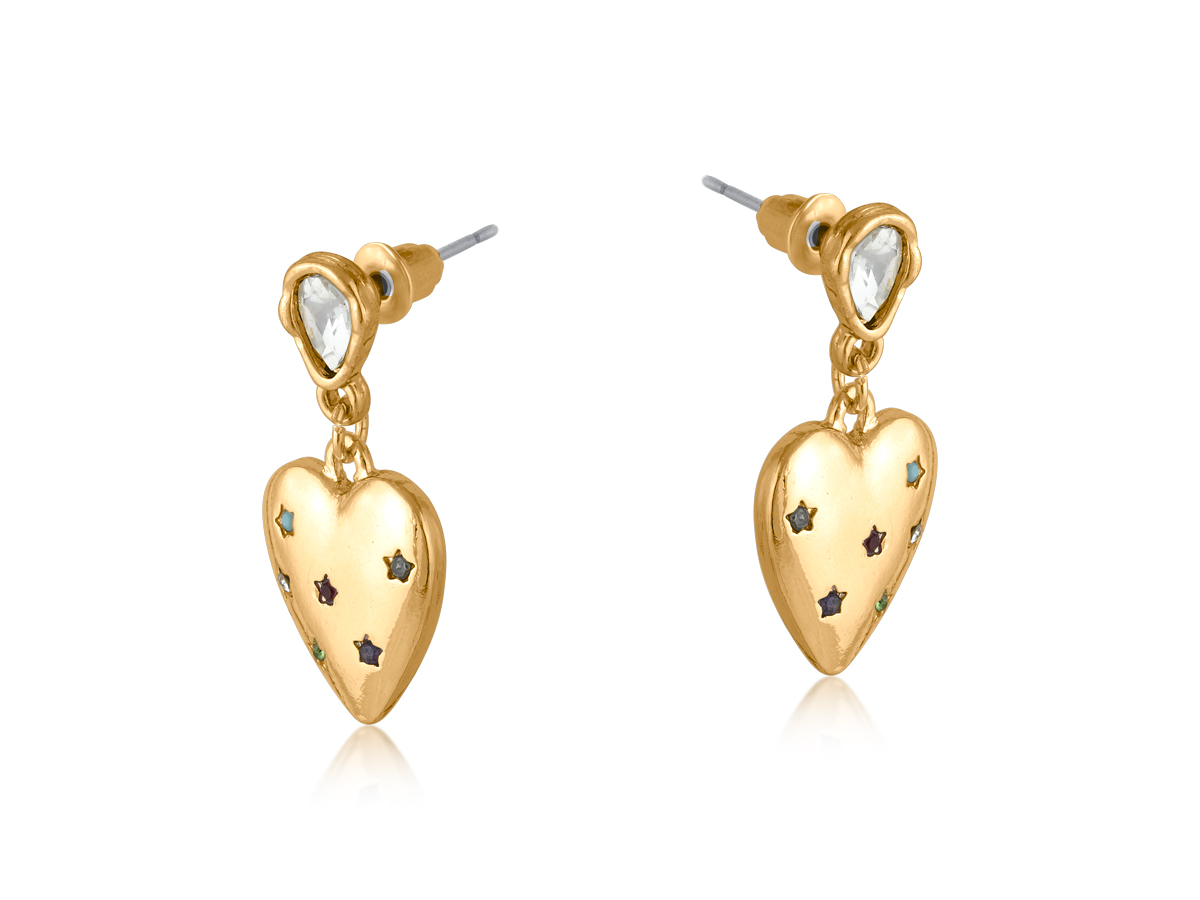Picture of GOLD  FLORENCE HEART DROP EARRINGS