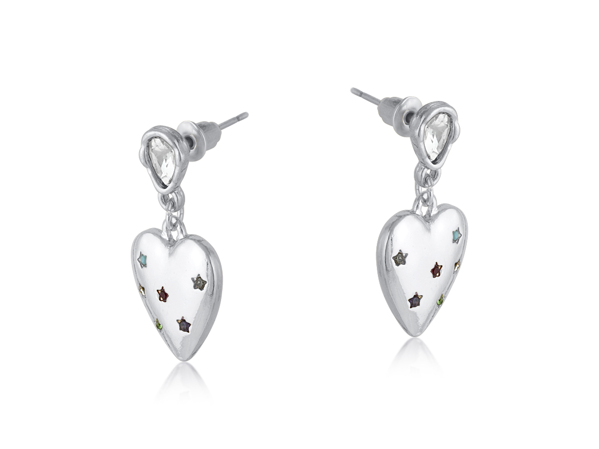 Picture of SILVER  FLORENCE HEART DROP EARRINGS