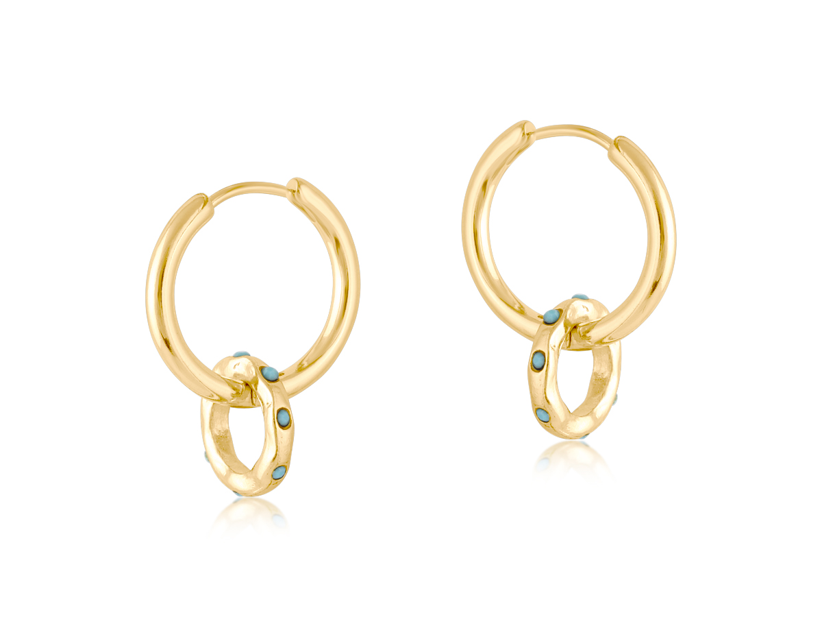Picture of GREEN MALLORCA SMALL HUGGIE EARRINGS