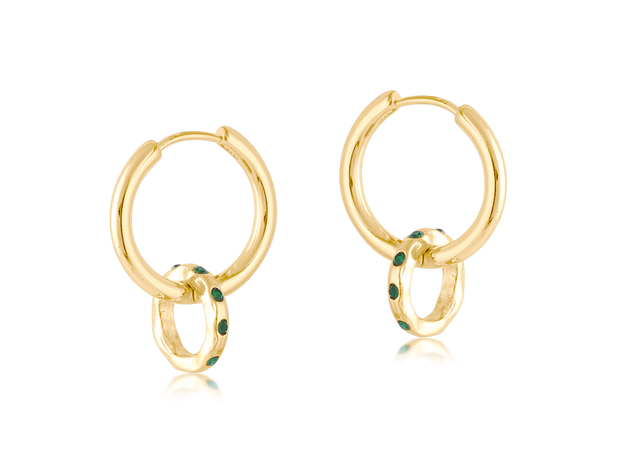 Picture of BLUE  MALLORCA SMALL HUGGIE EARRINGS