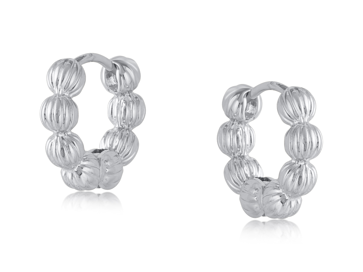 Picture of SILVER  RHODES SMALL HOOP EARRINGS