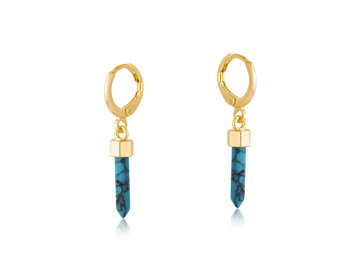 Picture of BLUE  PORTOFINO SMALL HUGGIE EARRINGS