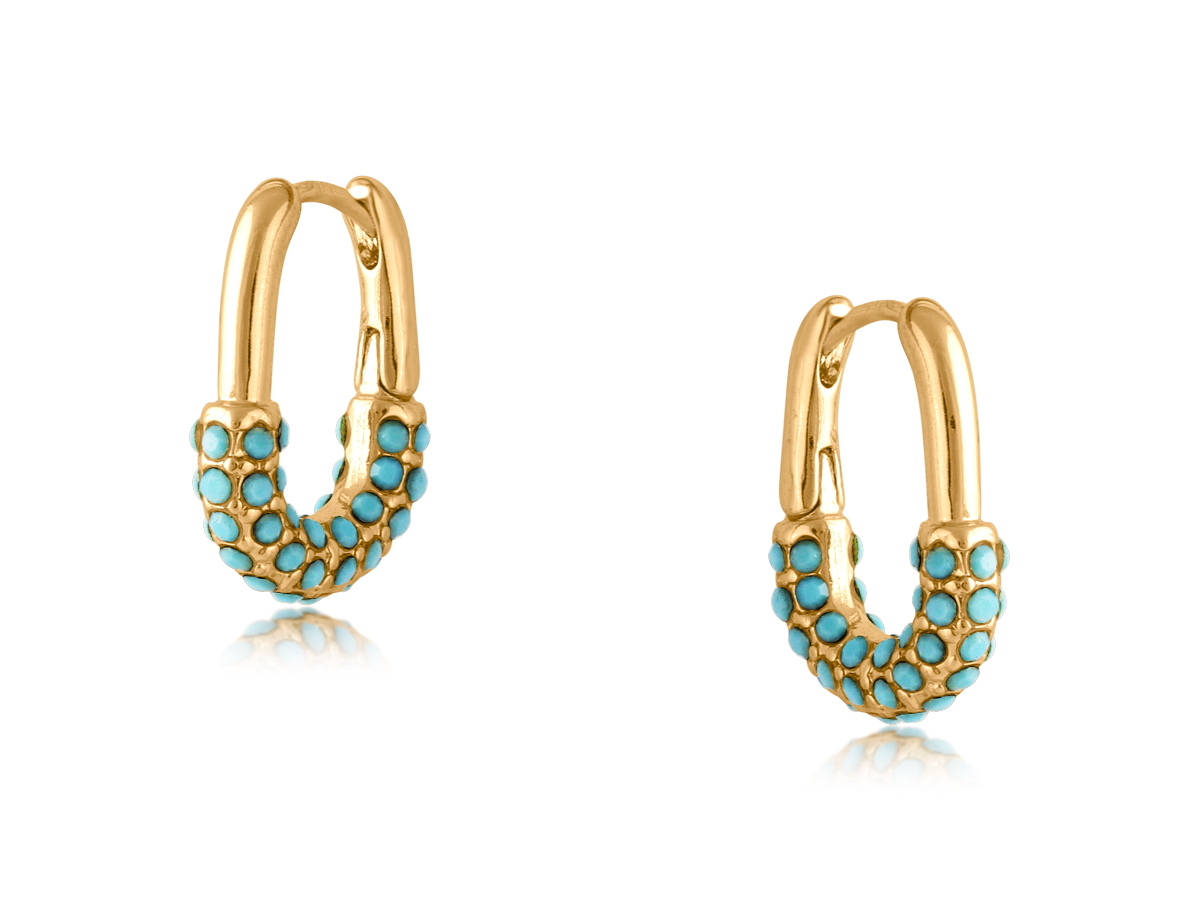 Picture of BLUE  VALENCIA SMALL HOOP EARRINGS
