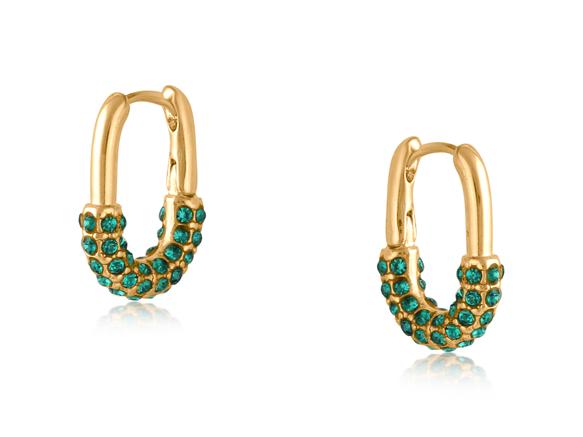 Picture of GREEN VALENCIA SMALL HOOP EARRINGS